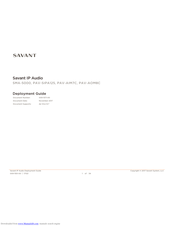 Savant PAV-SIPA125 Deployment Manual