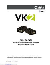 NORBAIN VK2-HDA-ENC1 Quick Install Manual