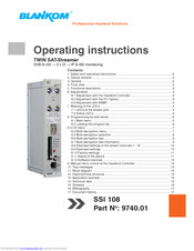 Blankom SSI 108 Operating Instructions Manual