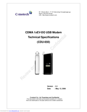 C-motech CDU-650 Technical Specifications