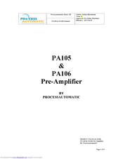 Processautomatic PA106 Manual