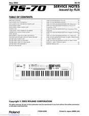 Roland RS-70 Service Notes