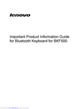 Lenovo BKF500 Product Information Manual