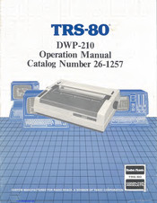 Radio Shack TRS-80 DWP-210 Operation Manual