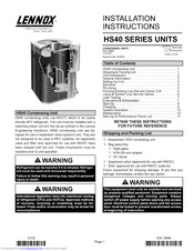 Lenox HS40-048 Installation Instructions Manual