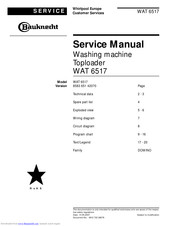 Bauknecht WAT 6517 Service Manual