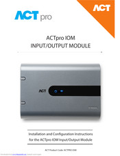 ACT ACTPRO IOM Installation And Configuration Instructions