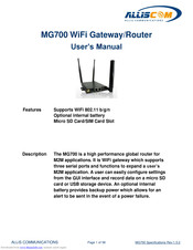 AllisCom MG700 User Manual