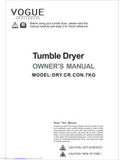 Vogue DRY.CR.CON.7KG Owner's Manual
