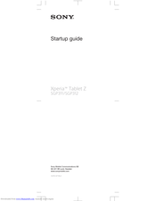 Sony Xperia Tablet Z GP311 Startup Manual