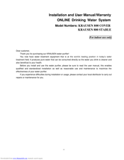 Krausen 800 COVER Installation And User Manual