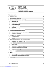 Kern MLS 50-3IR160 Instruction Manual