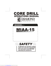 Diamond Products MIAA-15 Operation Manual