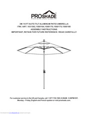 Proshade 1031592 Assembly Instructions Manual