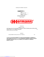 Hermann HABITAT 2 23SE Operating And Installation Instructions