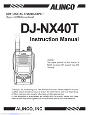 Alinco DJ-NX40T Instruction Manual
