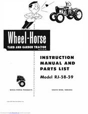 Wheel Horse RJ-58-59 Instruction Manual