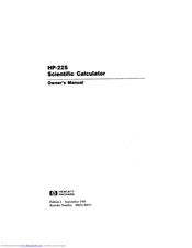 HP HP-22S Owner's Manual