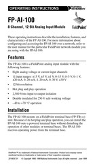 FieldPoint FP-AI-100 Operating Instructions Manual