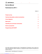 Motorola MR 11 Service Manual