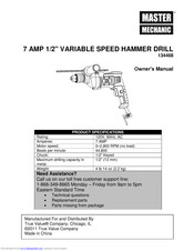 Master mechanic 134468 Manuals | ManualsLib