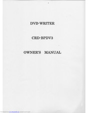 Sanyo CRD-BPDV3 Owner's Manual