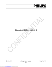 Philips KWR101803/01B Manual