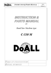 DoAll C-530 M Instructions And Parts Manual