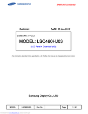 Samsung LSC460HJ03 Manual