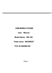 MaxWest MX-100 User Manual