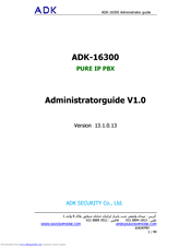 ADK SECURITY ADK-16300 Administrator's Manual
