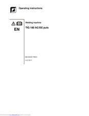 TEAMWELDER TIG 180 AC/DC puls Operating Instructions Manual