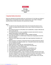 Nebula P1 Lite D2321 Owner's Manual