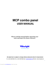 VRinsight MCP combo panel User Manual
