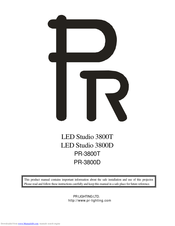Pr Lighting LED Studio 3800T Manual