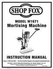 Shop fox Shop Fox W1671 Instruction Manual