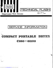 Sears C260-62100 Service Information