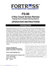 Fortress Automotive Security FS-90 Operation Instructions Manual