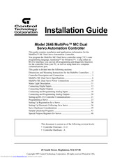 Control Technology 2646 MultiPro Installation Manual