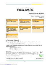 Arbor Technology EmQ-i2506 Quick Installation Manual