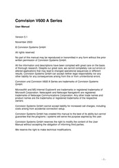 Convision V610 A XXL User Manual