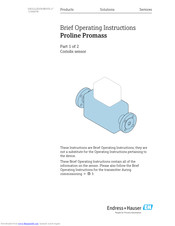 Endress+Hauser Proline Promass series Brief Operating Instructions