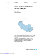 Endress+Hauser Proline Promass series Brief Operating Instructions
