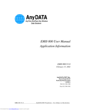 AnyDATA EMII-800 User Manual