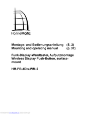 HomeMatic HM-PB-4Dis-WM-2 Mounting And Operating Manual