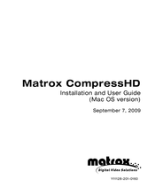 Matrox CompressHD Installation And User Manual