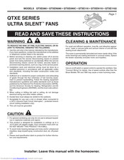 NuTone QTXE110 Instructions Manual