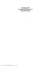 Zte Blade A460 Quick Start Manual