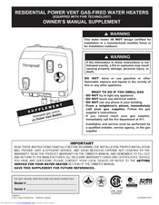 Giant Factories UG50-58 Owner's Manual Supplement