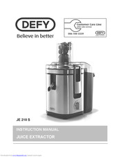 Defy JE 210 S Instruction Manual